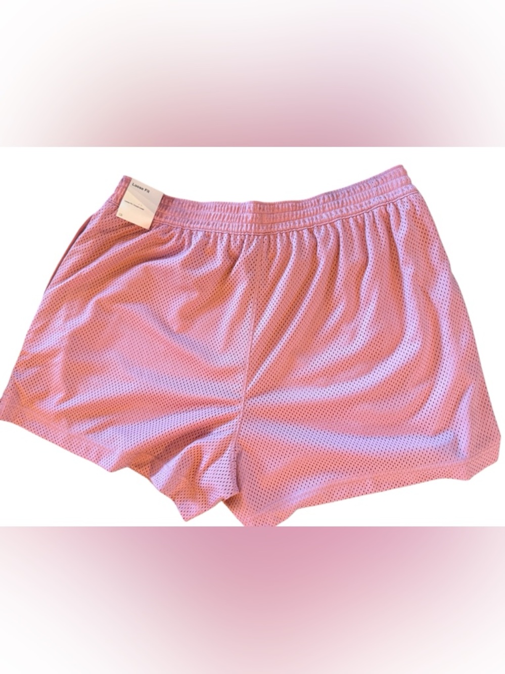 Nike Women’s Pink Mesh Athletic Basketball Shorts XL Extra Large Solo Swoosh - Picture 3 of 6